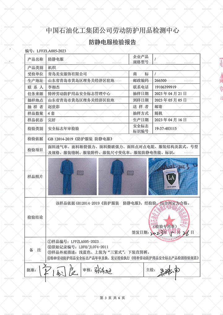 劳安年检乐鱼官网登录服二连体检测报告（东营）-3